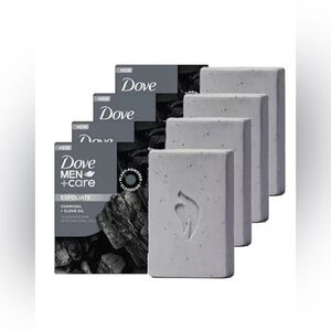 4 X Dove Men Care Exfoliate Charcoal Clove Cleansing Bar Soaps Set   ( 5 oz)